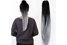 Load image into Gallery viewer, Black to silver Ponytail