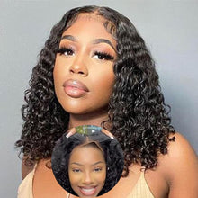 Load image into Gallery viewer, Deep Curly Bob Wig Human Hair Wigs 12"