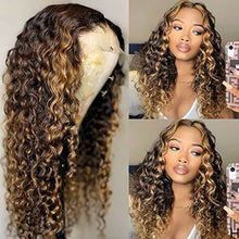 Load image into Gallery viewer, Ash Honey Golden Brown Blonde 5 * 5 Lace Front Glueless Wig