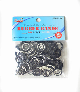 Eden 300 pcs Rubber Bands- Black & White