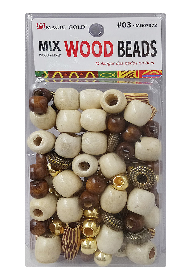 Magic Gold Mix Wood Beads 03