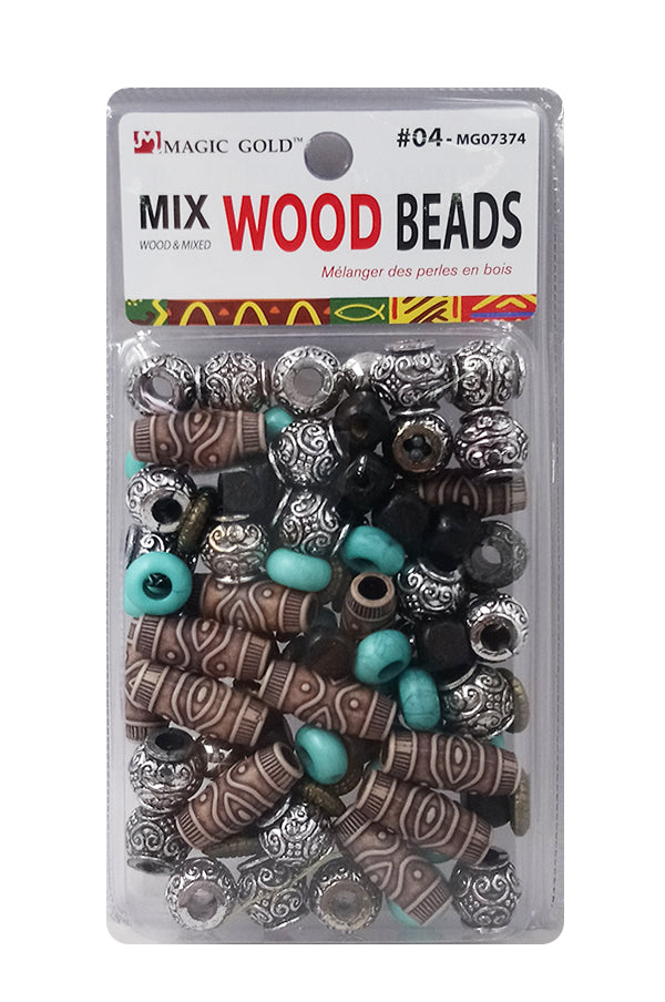 Magic Gold Mix Wood Beads 04