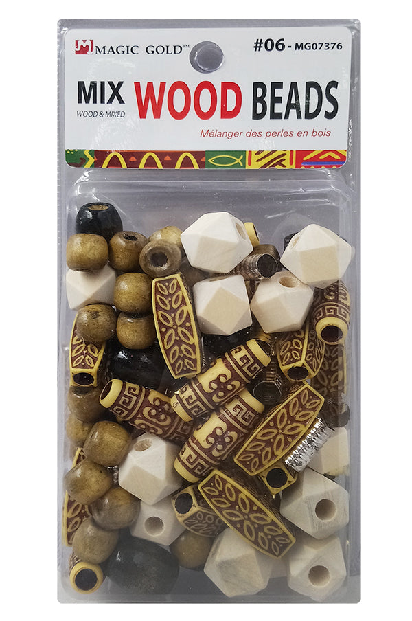 Magic Gold Mix Wood Beads 06