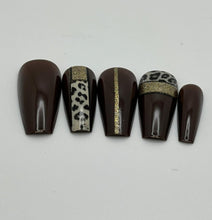 Load image into Gallery viewer, Brown Leopard Press on nails