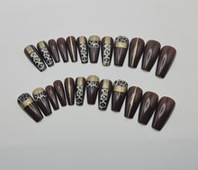 Load image into Gallery viewer, Brown Leopard Press on nails