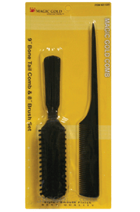 9" Bone tail comb & brush set