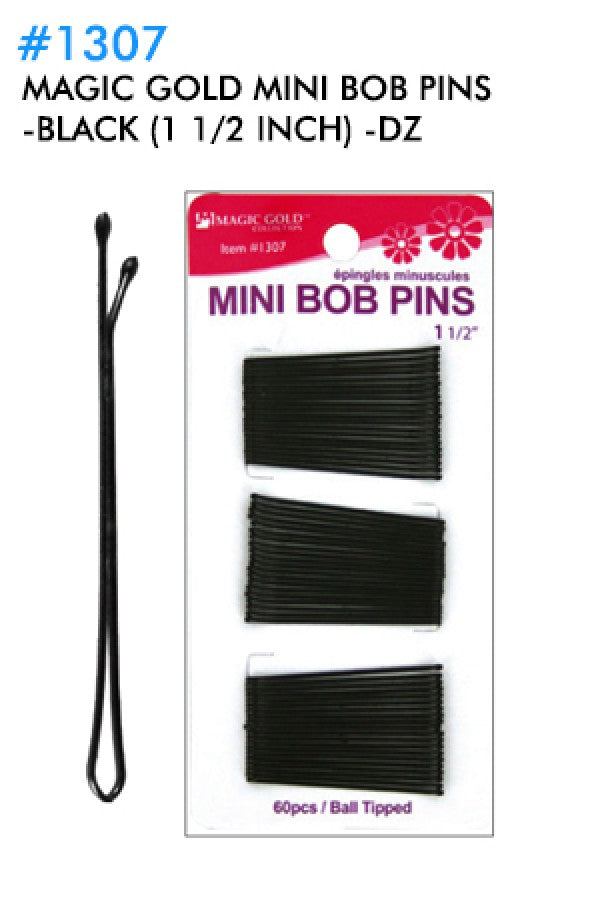 Mini BOB Pins - Black (1 1/2inch)