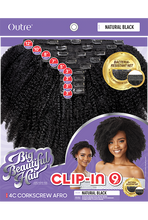 Load image into Gallery viewer, Outre clip in 9 pcs 4C Corkscrew afro 10&quot;
