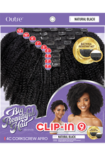 Load image into Gallery viewer, Outre clip in 9 pcs 4C Corkscrew afro 10"