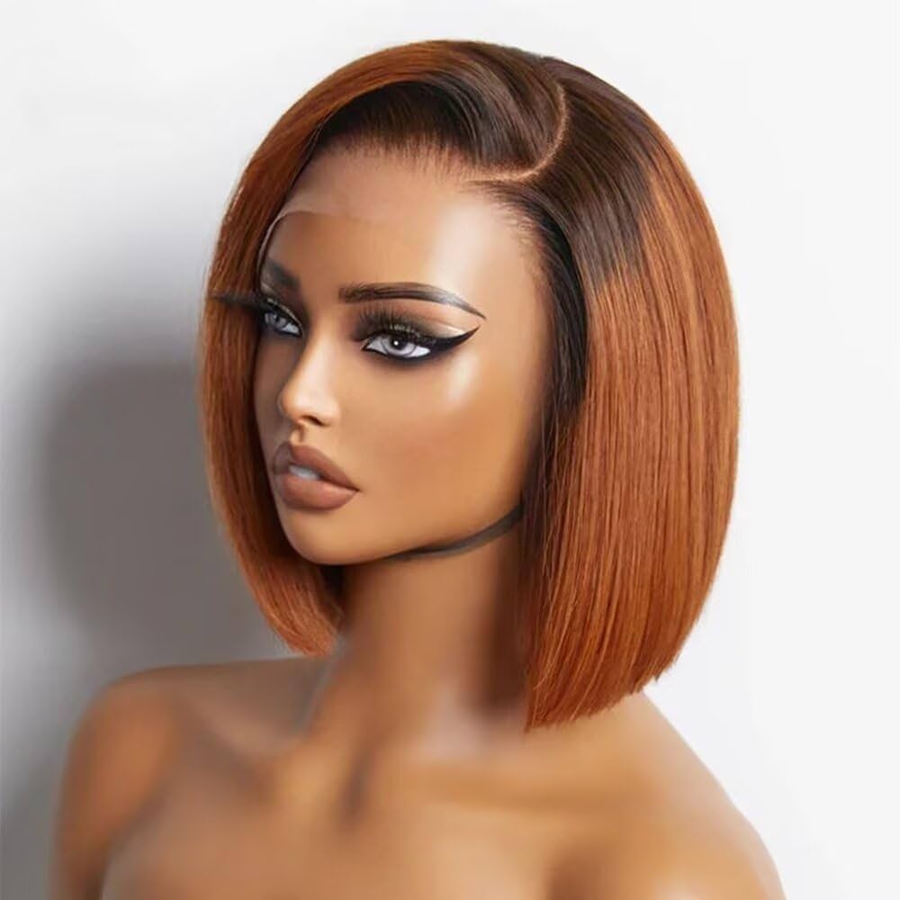 Ombre Straight Bob 13×4 Glueless Human Hair Wig