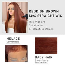 Load image into Gallery viewer, 13X6 Reddish Brown Lace Front Wigs Human Hair Straight
