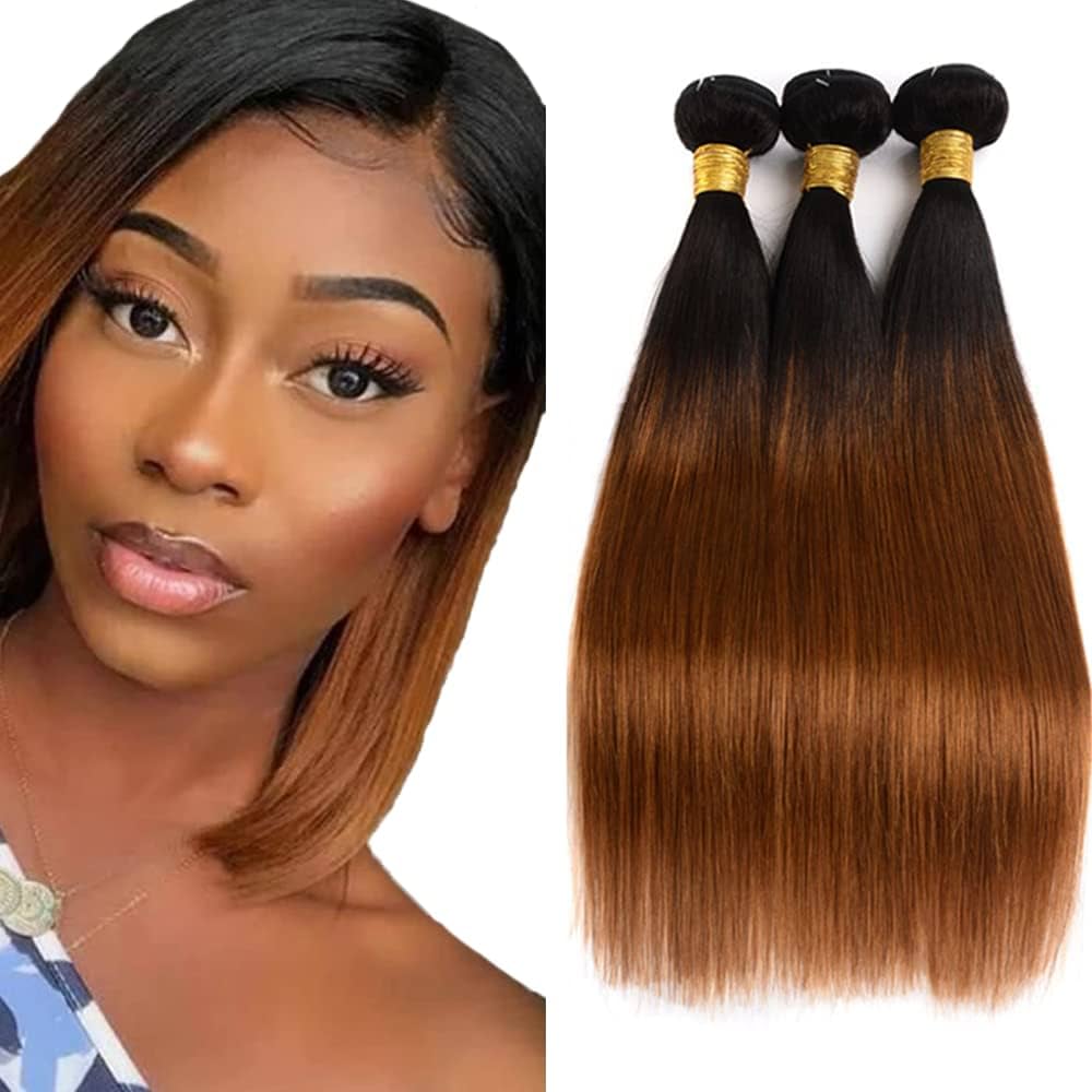 20A Single Straight Ombre Brown Auburn 20A Single Straight Ombre Brown Auburn