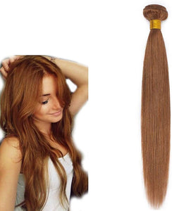 Light Auburn virgin remi hair