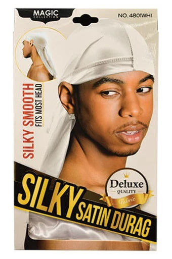 Silky satin Durag- 4801 White