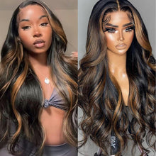 Load image into Gallery viewer, 13x4 Ombre Lace Front Wig Human Hair 1B/30 Highlight
