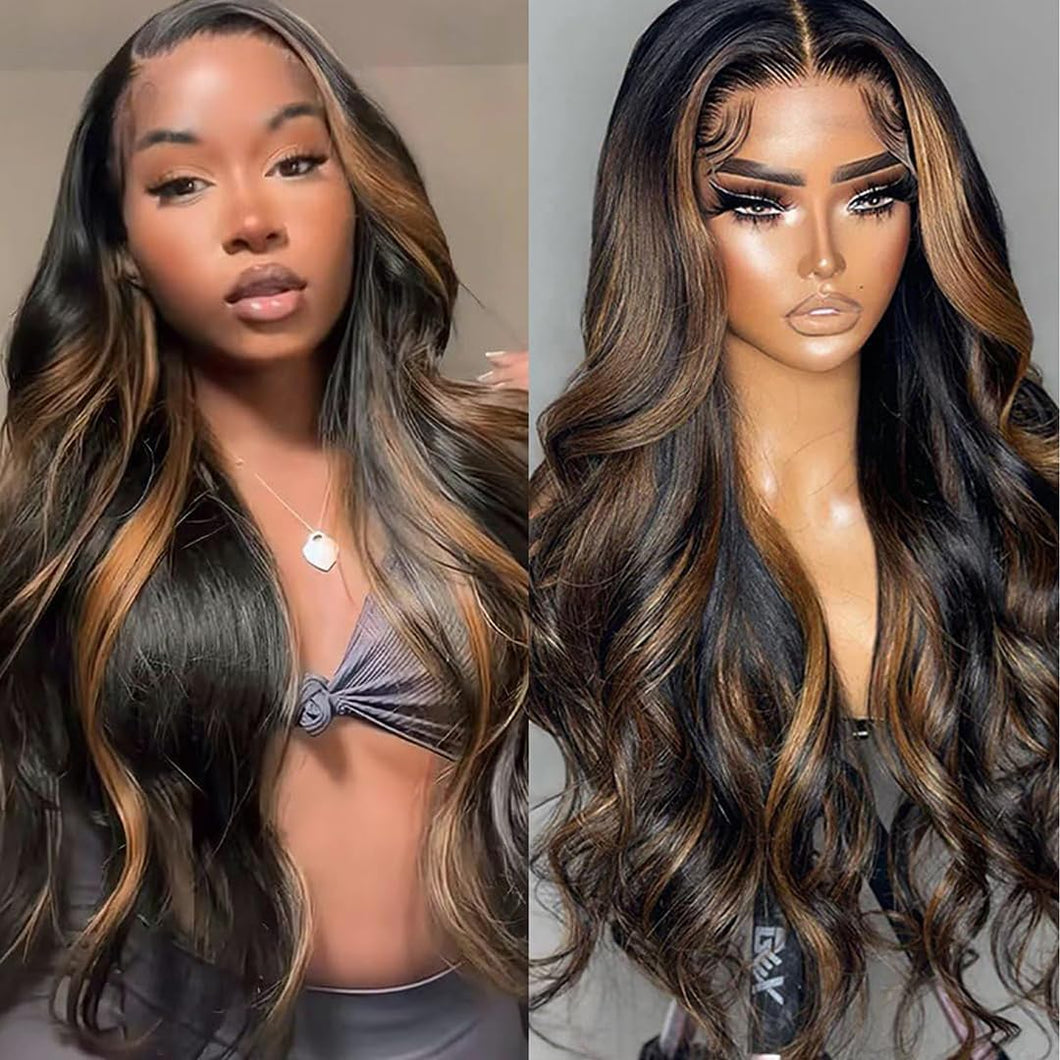 13x4 Ombre Lace Front Wig Human Hair 1B/30 Highlight