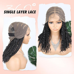 Whole Lace Braid Wig Triangle Boho Box Bob