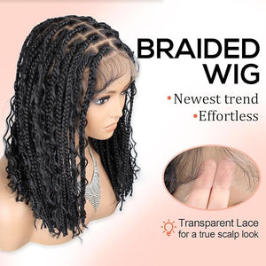 Whole Lace Braid Wig Triangle Boho Box Bob