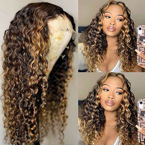 Ash Honey Golden Brown Blonde 5 * 5 Lace Front Glueless Wig
