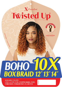 Boho Box Braid 12" 13" 14" 10X