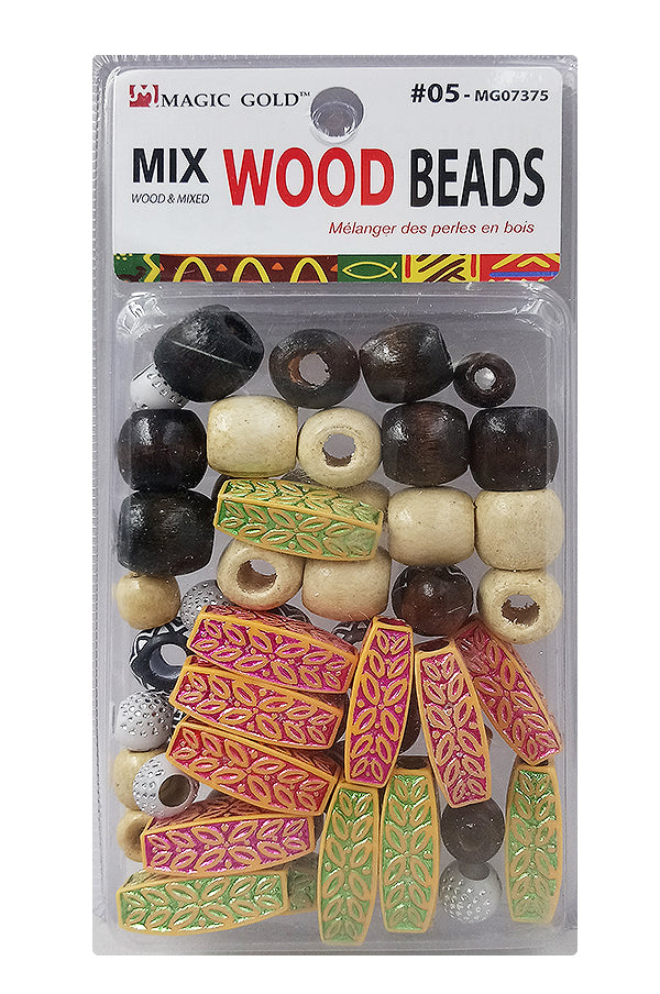 Magic Gold Mix Wood Beads 05