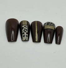 Load image into Gallery viewer, Brown Leopard Press on nails

