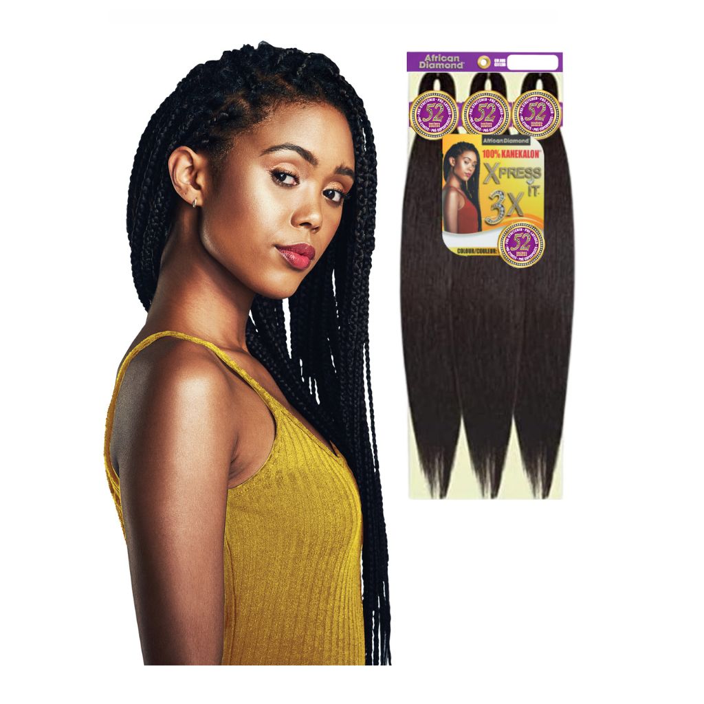 3x African Diamond Xpress Braiding Hair