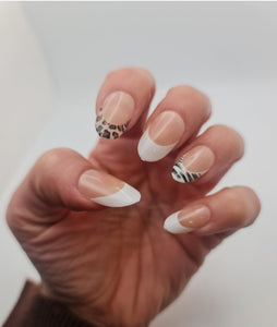 Almond French Leopard Press On Nails