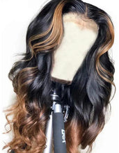 Load image into Gallery viewer, Human Hair Lace Front Wig 13x4 Body Wave Color #1b &amp; #30
