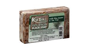 Kuza Black Soap with shea butter and tea tree