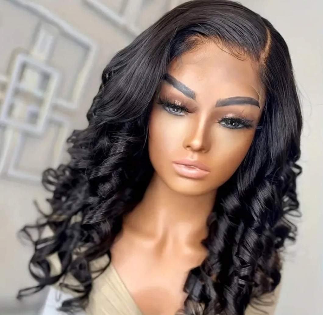 Loose Bouncy Curls with a 13* 4 frontal 20
