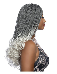 4x4 Free Part Braid Lace Front Wig Bouncy French Curl 24 RCHB212