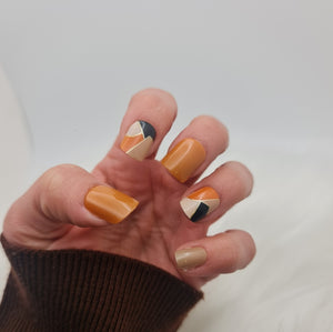 Square Orange Press on Nails