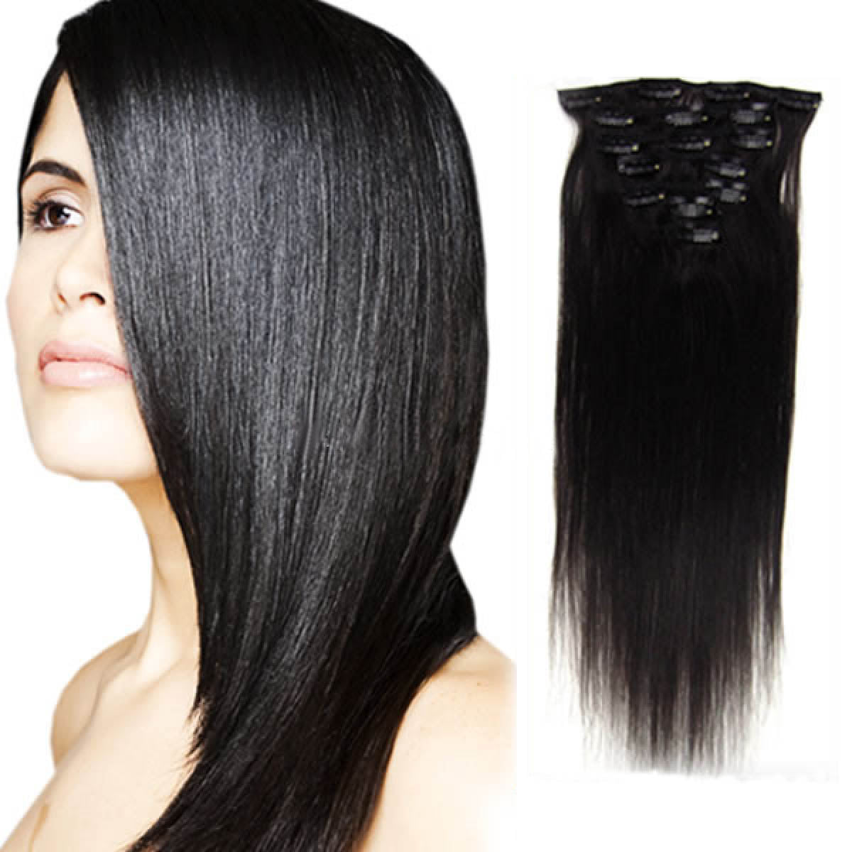 Natural Black Clip In 7 Pcs 18 Natural Black Clip In 7 Pcs 18