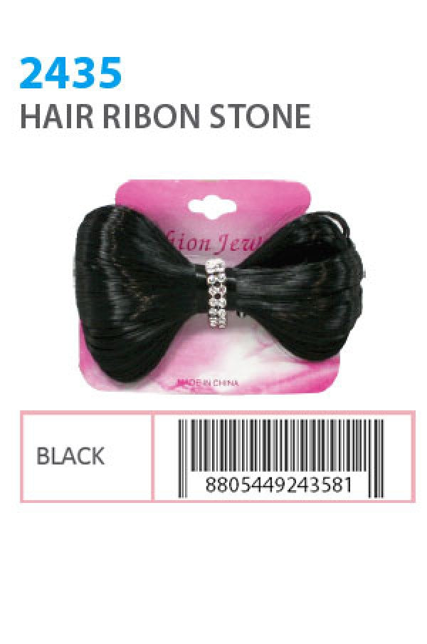 Hair Ribbon Stone black