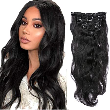 Synthetic Clip In Body wave 7 Pcs 20