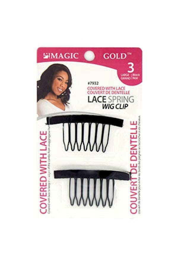 BLISTER LACE COVERED SPRING WIG CLIPS