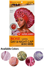 Load image into Gallery viewer, Rose satin day &amp; night cap- #99245
