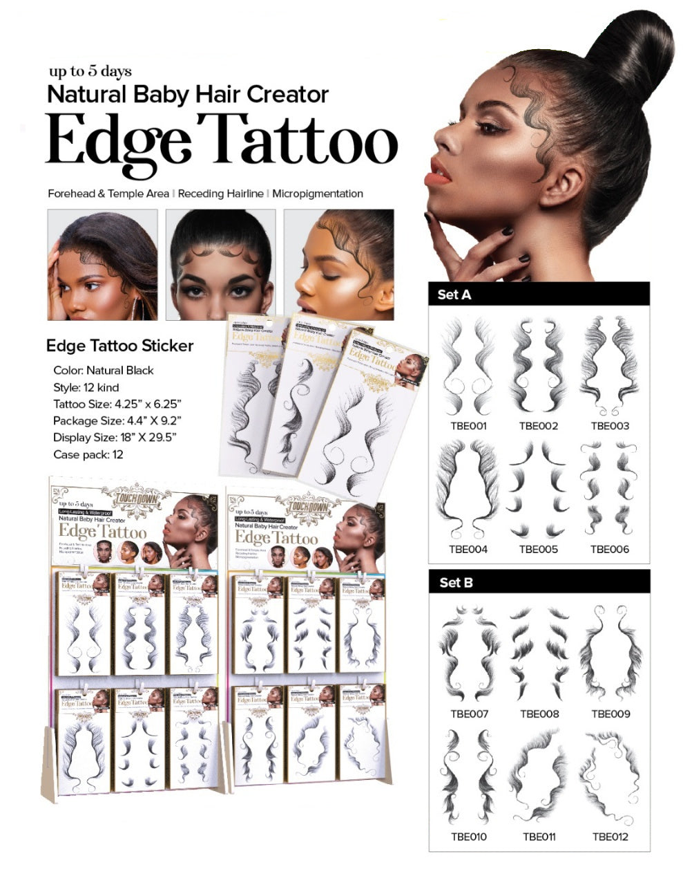 Natural Baby Hair Creator Edge Tatoo 