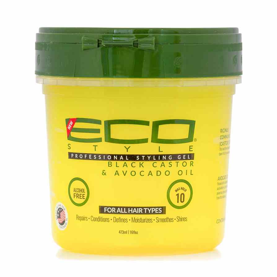Eco Style Hair Gel Black Castor  & Avocado Oil